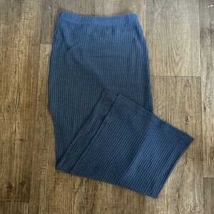 pale blue waffle knit maxi skirt - with slit